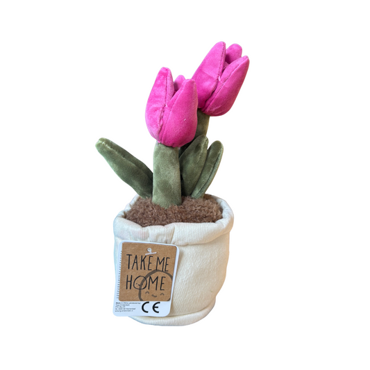 Plysjtulipan i potte 27 cm – 3 varianter | Take Me Home