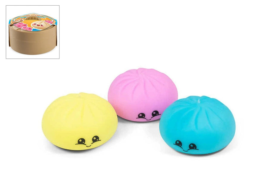 Squishy Dumplings 3-pakk 5 cm – Foam Fidget i Steamer Basket