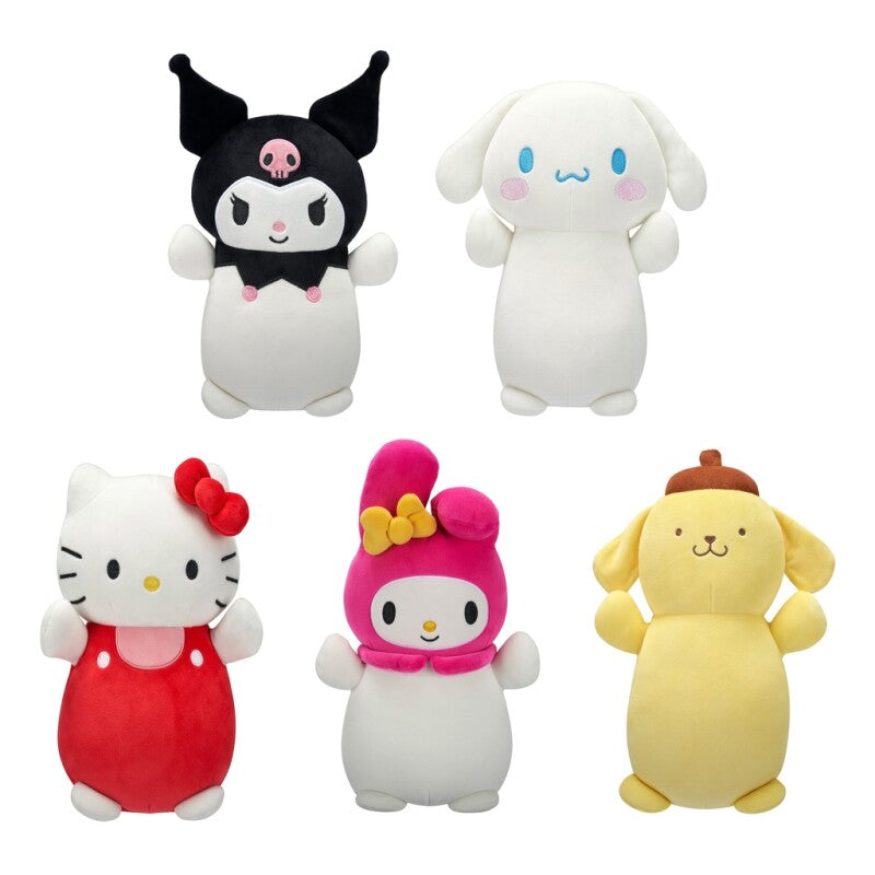 Squishmallows HugMees 25 cm – Hello Kitty, My Melody, Kuromi, Cinnamoroll & Pompompurin (Sanrio, assortert)