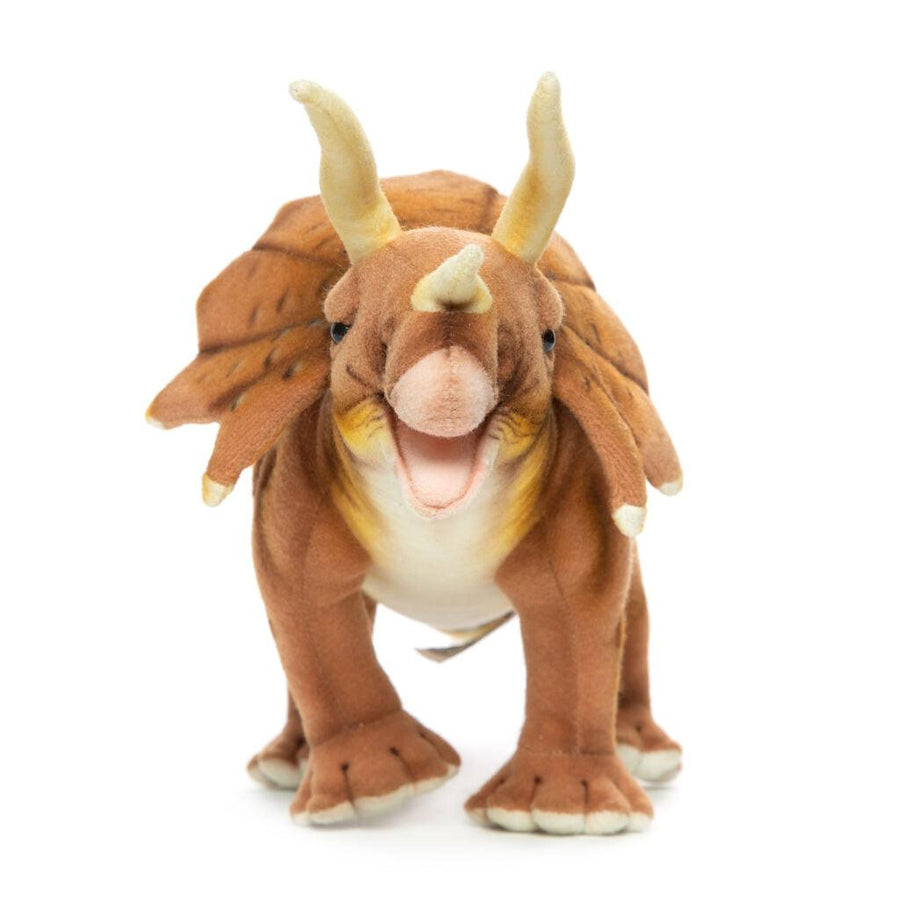 Hansa Creation Triceratops bakfra – grønn og brun triceratops dinosaur plysj