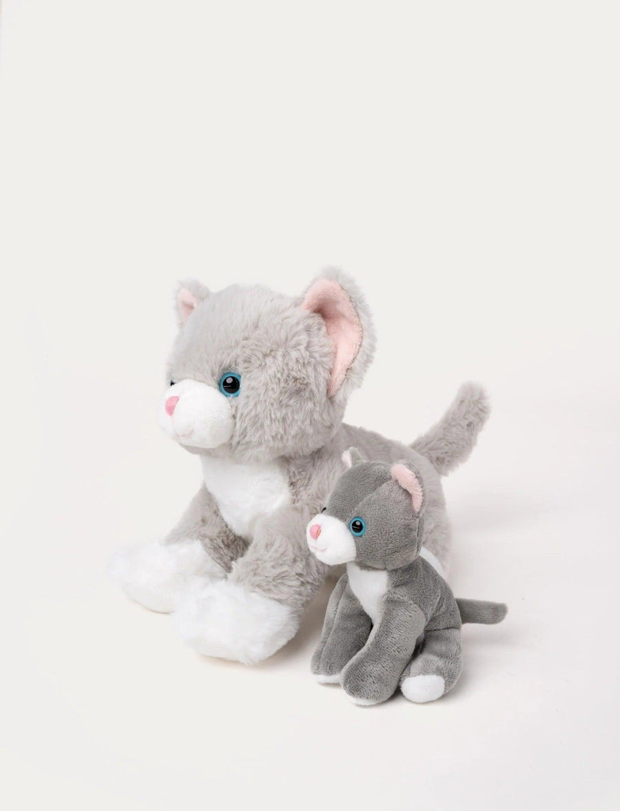 Teddykompaniet Katt Tuva Kosedyr med Kattunge – sidevisning av kattemamma og kattunge