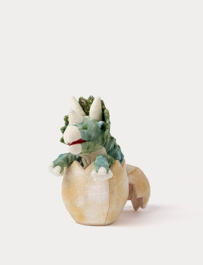 Triceratops hånddukke i egg 20 cm fra Teddykompaniet