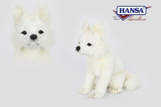 Snow Fox Puppy Sitting 25 cm | Hansa Creation