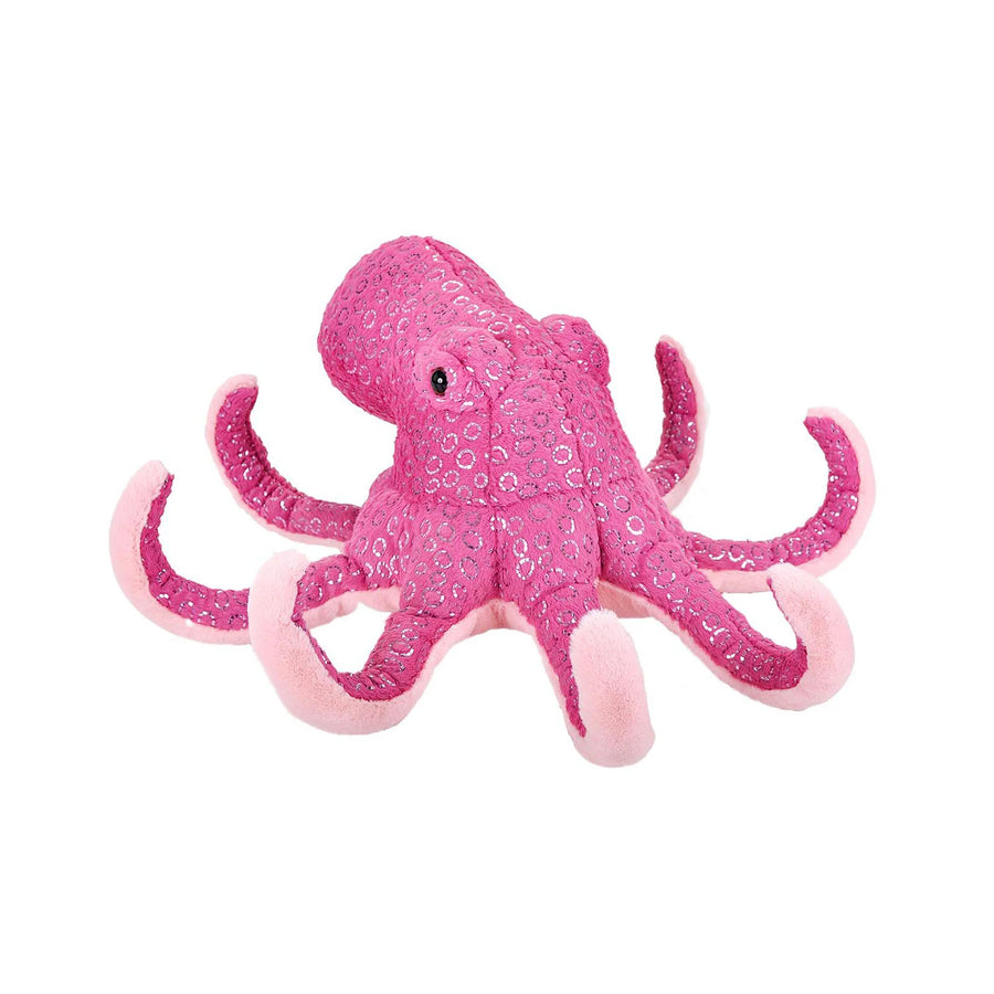 Wild Republic Foilkins Blekksprut Kosedyr – sidevisning med rosa farge og skinnende overflate