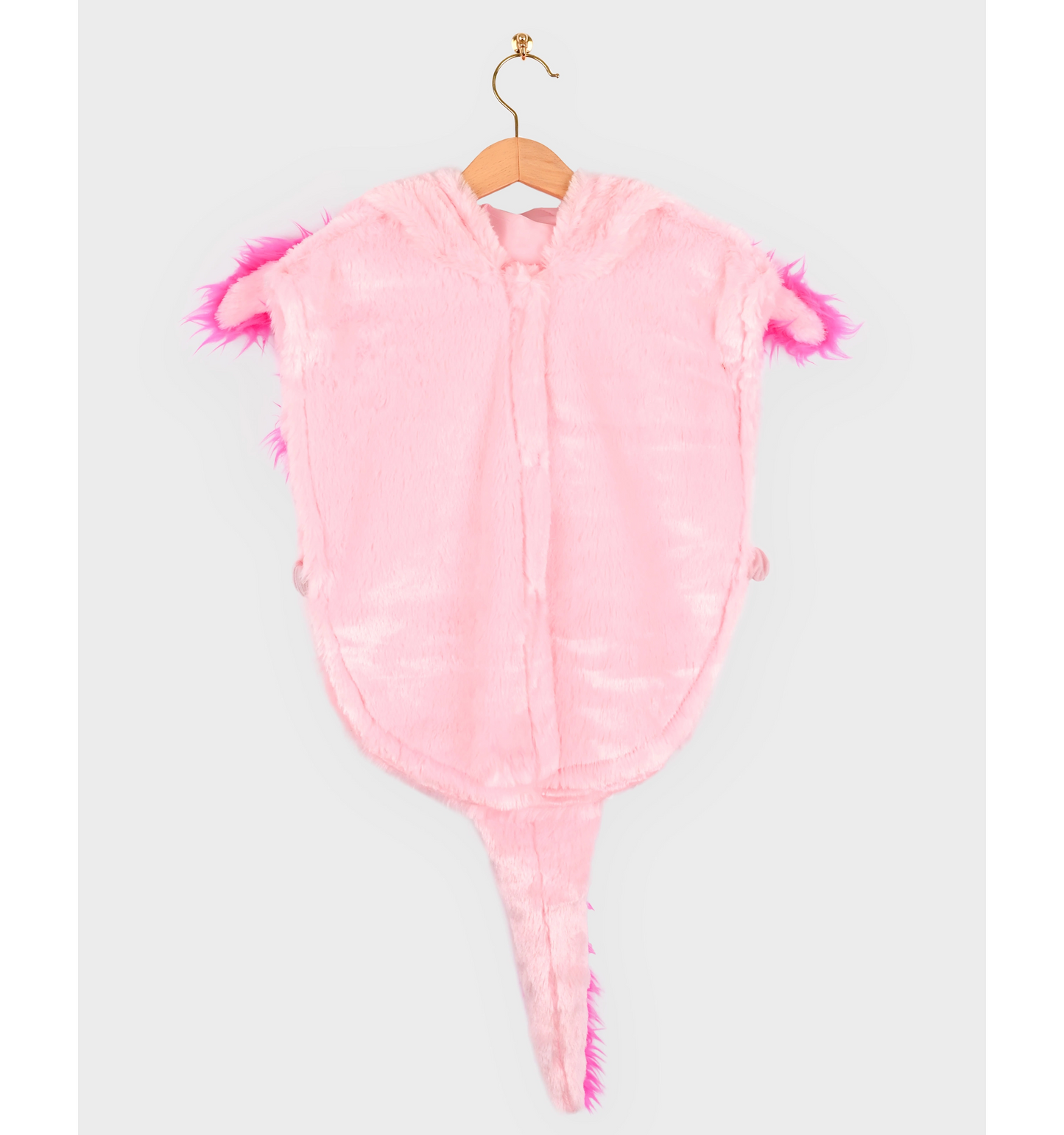 Mini Cape Axolotl – rosa kappe med hette (1–4 år) | Den Gode Fen