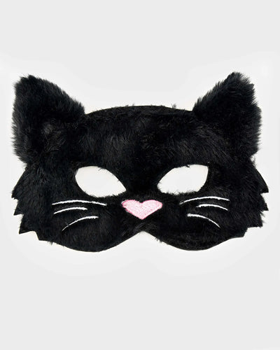 Svart fluffy kattemaske - Bamsedyra AS