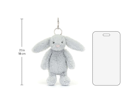 Bashful Silver Bunny Bag Charm – veskepynt 18 cm | Jellycat