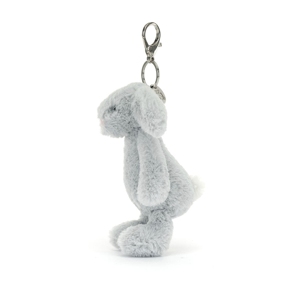 Bashful Silver Bunny Bag Charm – veskepynt 18 cm | Jellycat