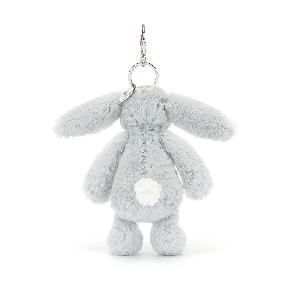Bashful Silver Bunny Bag Charm – veskepynt 18 cm | Jellycat