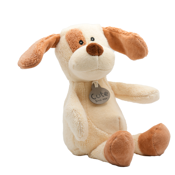 Bomull Bamse Custard Hund | Cute by Felix | 19 cm