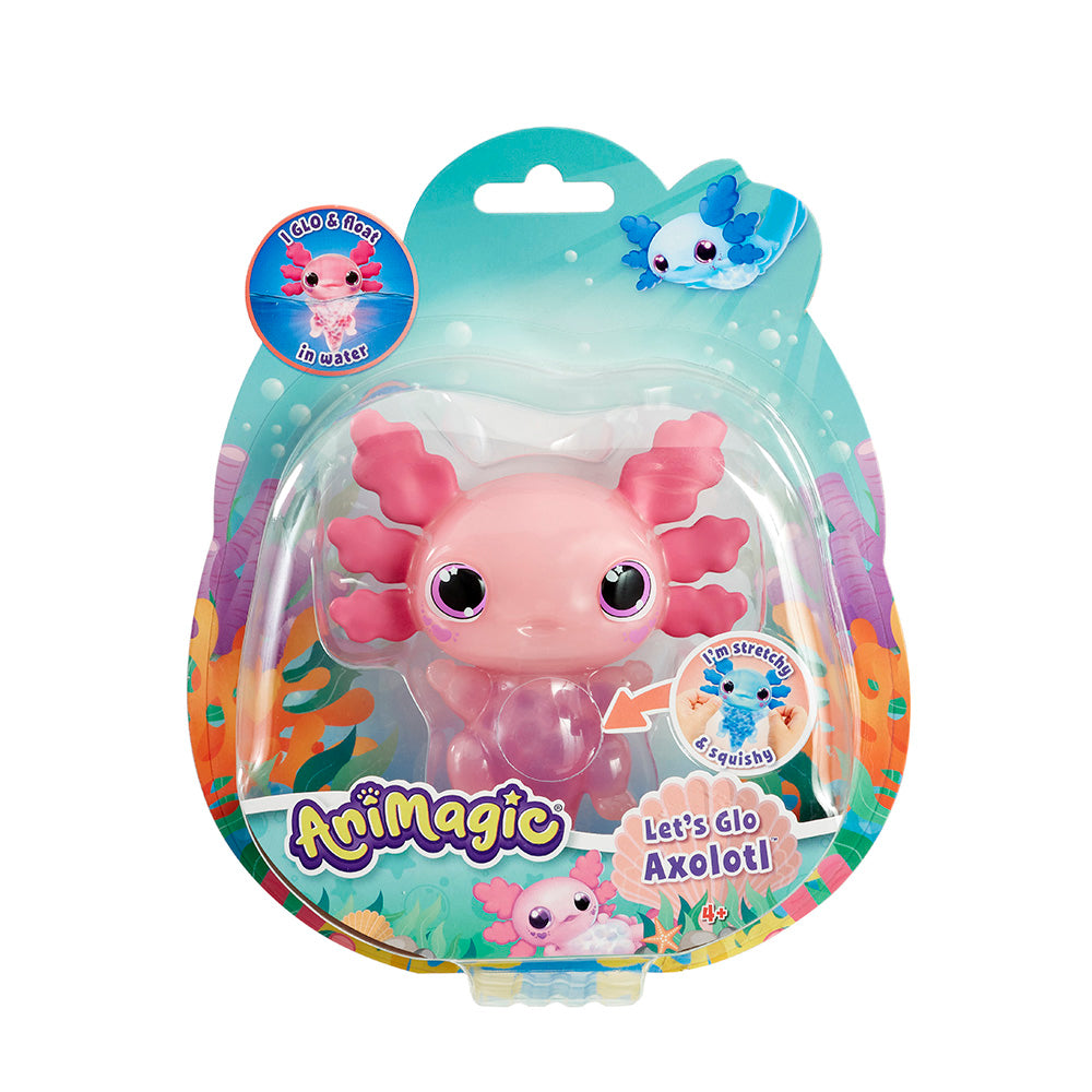 Animagic Let’s Glo Axolotl – lysende vannleke (blå/rosa)