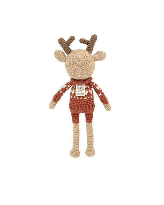 Robin Reindeer i Hjertesweater (Sienna) 27 cm | Patti Oslo