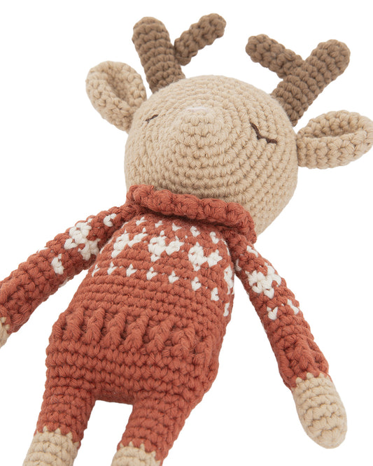 Robin Reindeer i Hjertesweater (Sienna) 27 cm | Patti Oslo