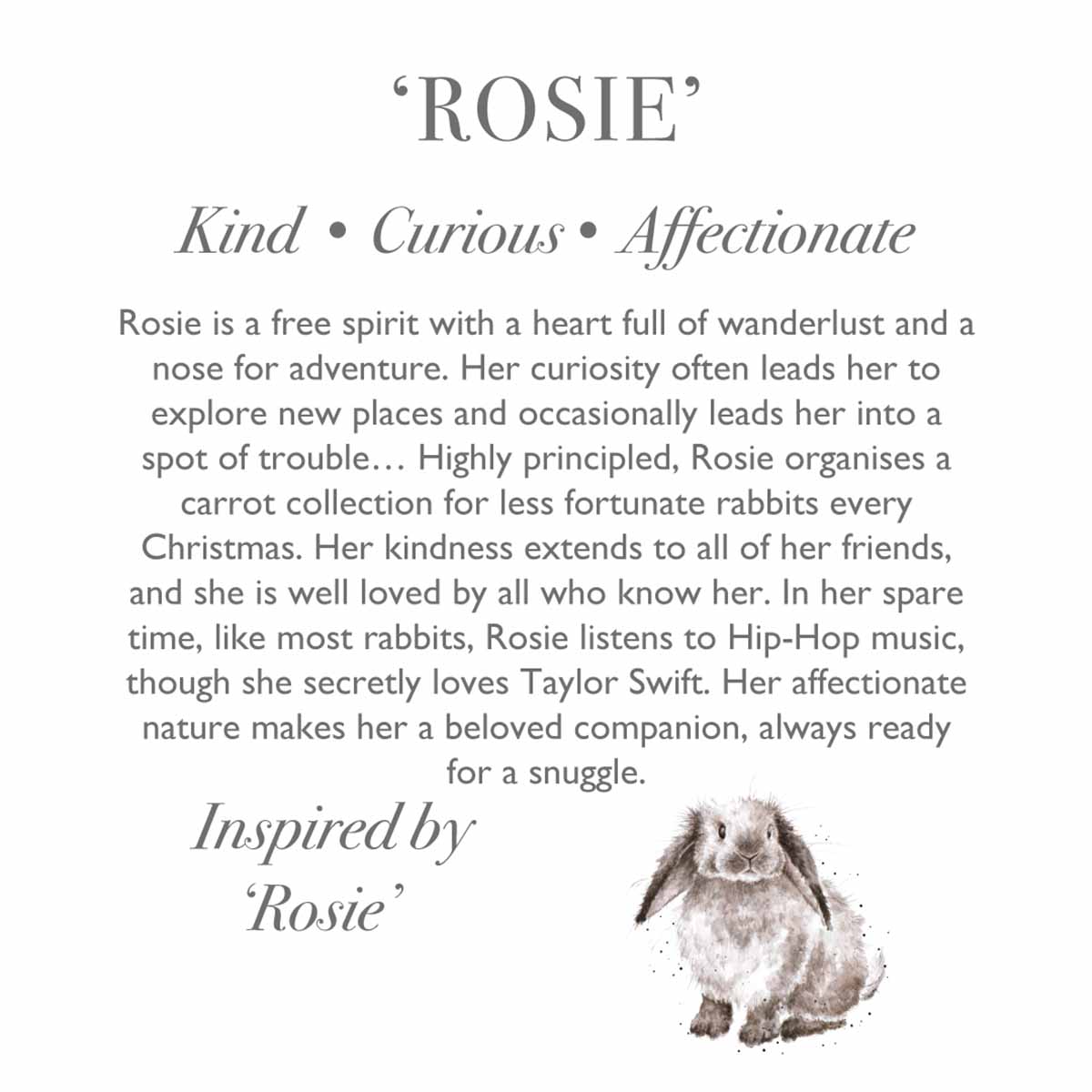 Kanin kosedyr 18 cm – “Rosie” (Medium) | Wrendale Designs