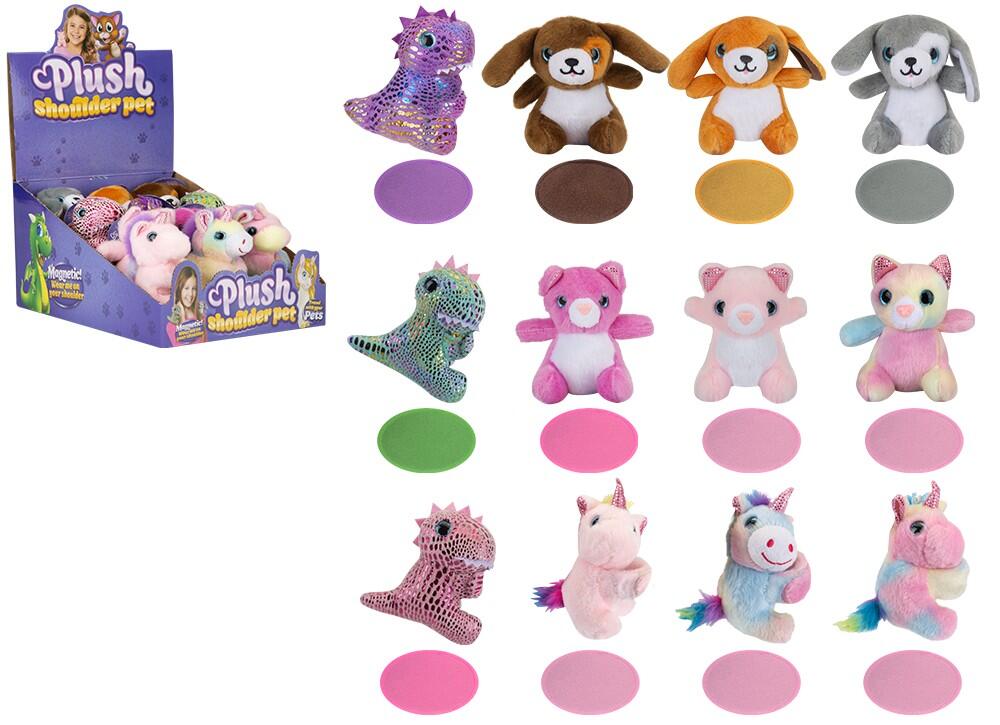 Magnetisk plysj på skulder 10 cm – skulder-kjæledyr (assortert)