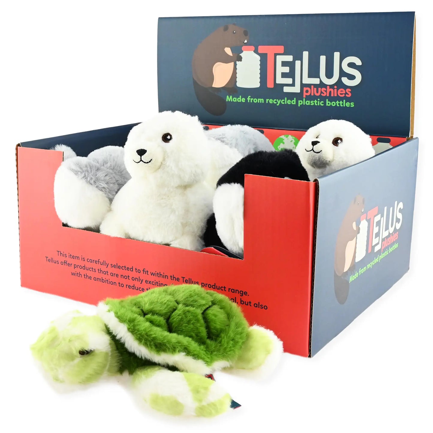 Resirkulert kosedyr – sjødyr 19–21 cm (delfin, sel, spekkhogger, havskilpadde) | Tellus Plushies