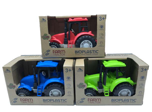 Bioplastic Tractors - Available in Red, Green, or Blue - Bamsedyra AS