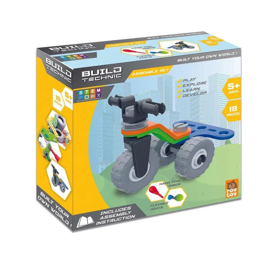 Byggesett Trehjulssykkel – Build Technic (18 deler) - Bamsedyra AS