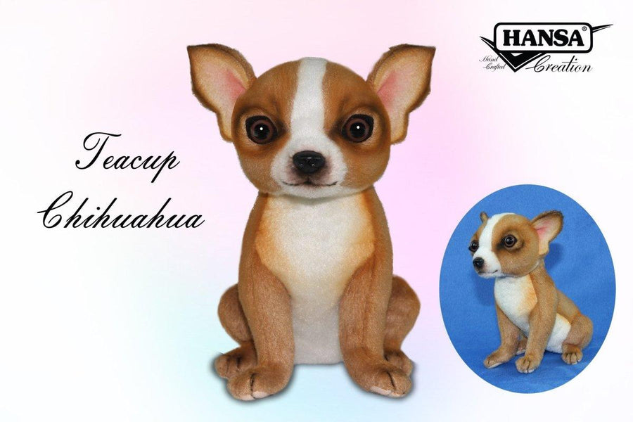 Hansa Creation Chihuahua Teacup sett fra siden – kremhvit Chihuahua plysj med store spisse ører