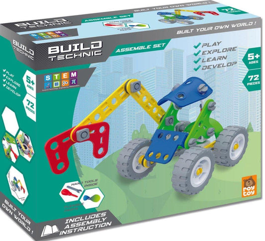 Byggesett Gravemaskin – Build Technic (72 deler) - Bamsedyra AS