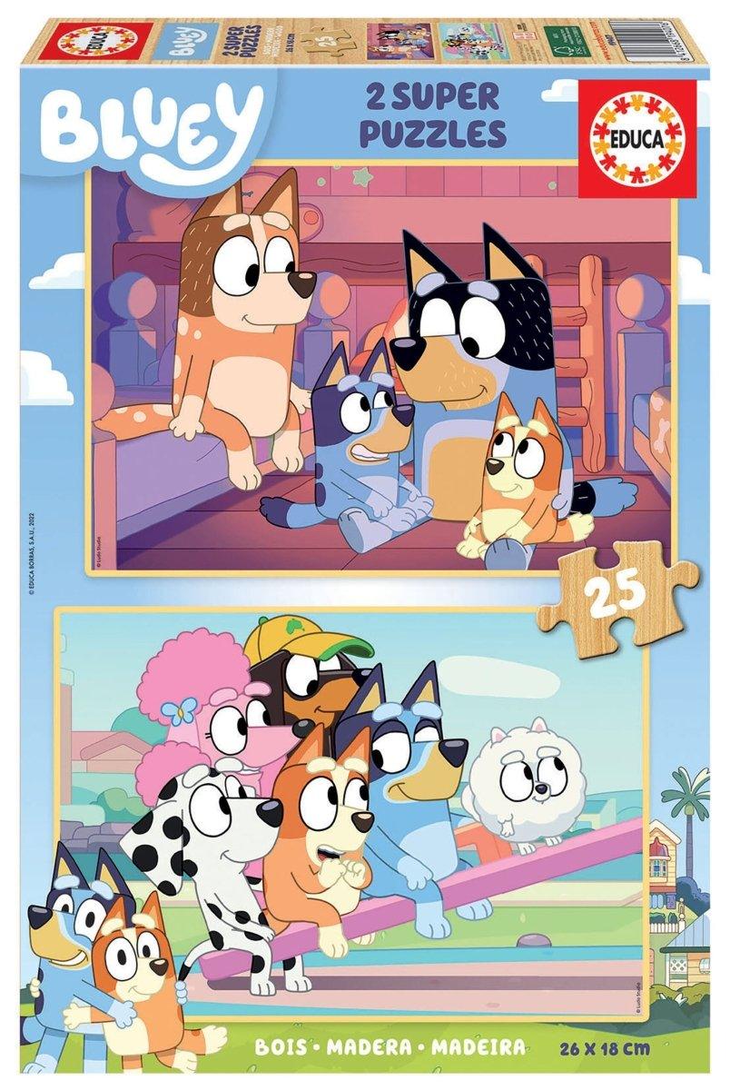 Double the Bluey Fun: Educa's 2 x 25 Piece Jigsaw Puzzle Set - Bamsedyra AS