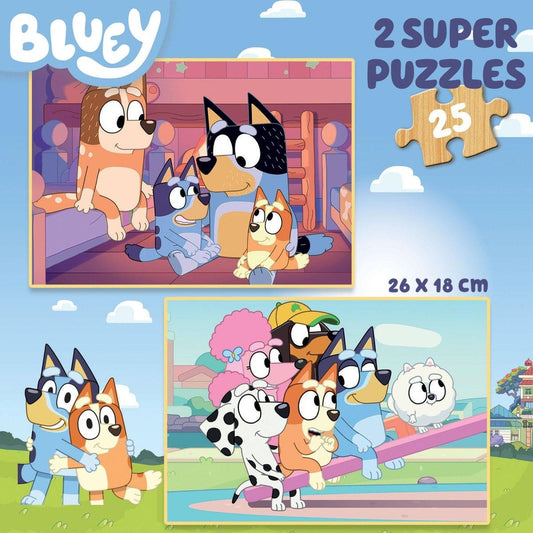 Double the Bluey Fun: Educa's 2 x 25 Piece Jigsaw Puzzle Set - Bamsedyra AS