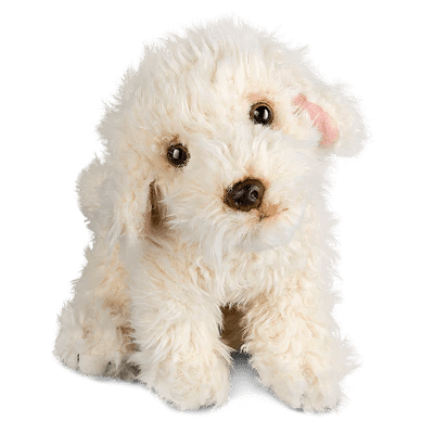 Living Nature Labradoodle Hundekosedyr – naturtro labradoodle med krøllet lysebrun pels og snille øyne