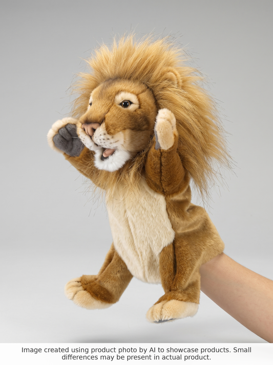 Hansa Creation Lion Hand Puppet - Interactive and Lifelike Plush Toy - Bamsedyra