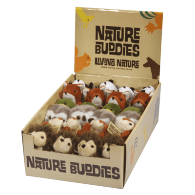 Living Nature Mini Skogsdyr Kosedyr – komplett sett med alle seks varianter stilt opp, 10 cm