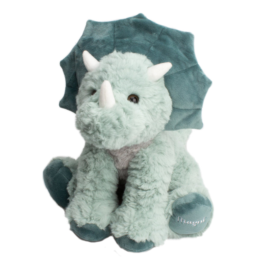Grønn triceratops dinosaurbamse fra Magni, 25 cm
