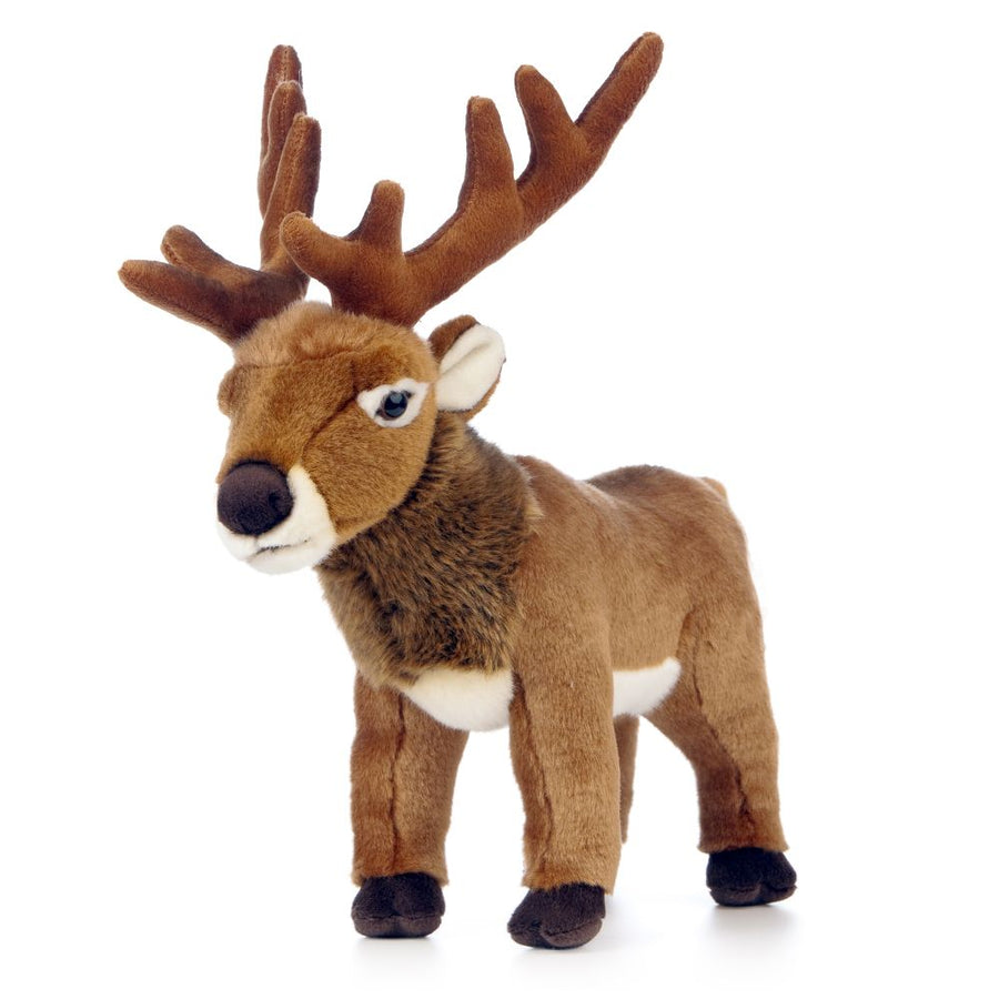 Living Nature Hjort Kosedyr – sidevisning med elegant form og naturlig brunfarget pels, 30 cm