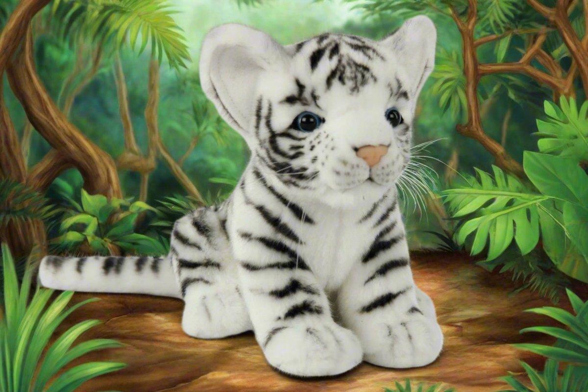White Tiger Cub Plush | Hansa Creation - Bamsedyra AS