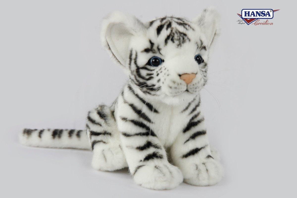 White Tiger Cub Plush | Hansa Creation - Bamsedyra AS
