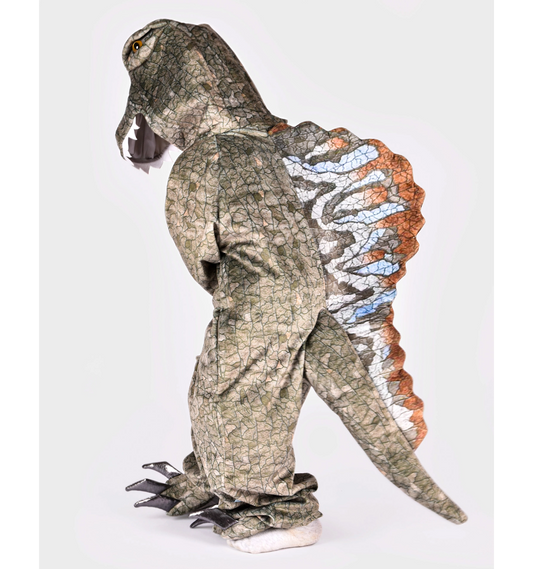 Spinosaur dinosaur jumpsuit barn 4–5 år (110) – grå | Halloween