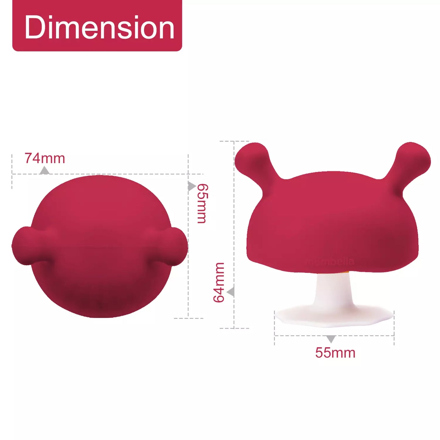 Mombella Mushroom biteleke – rosa (3+ mnd) | Mombella