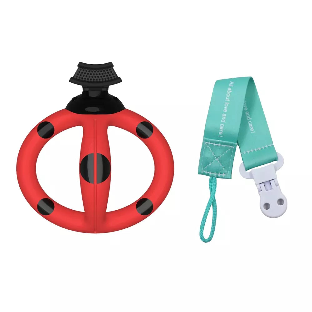 Mombella Ladybug – U-formet tannbørste & biteleke (3–8 mnd)