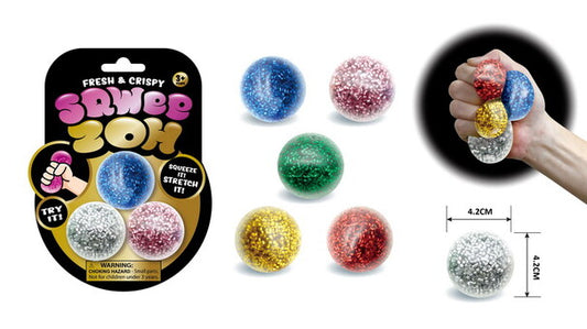 Crunchy Glitter Stressballer | 3-pack | ca. 4,2 cm