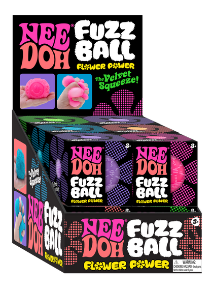 NeeDoh Fuzz Ball Flower Power – 5 assorterte | Schylling Full View - Bamsedyra AS