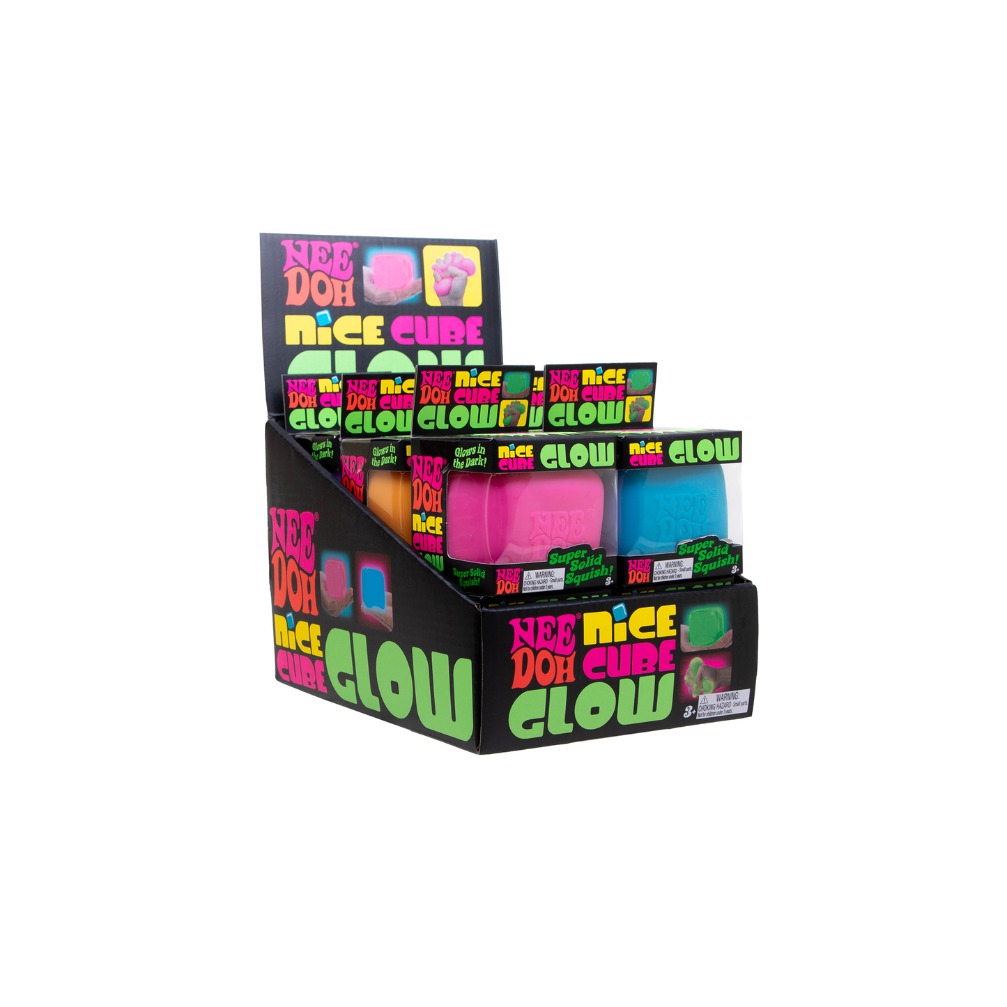 NeeDoh Nice Cube Glow – selvlysende stresskube (assorterte farger) | Schylling