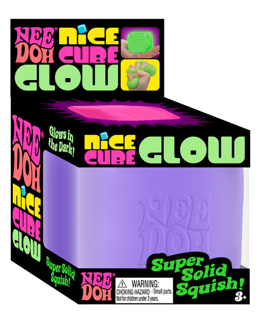 NeeDoh Nice Cube Glow – selvlysende stresskube (assorterte farger) | Schylling