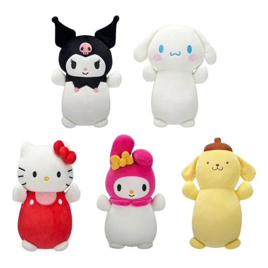 Squishmallows HugMees 25 cm – Hello Kitty, My Melody, Kuromi, Cinnamoroll & Pompompurin (Sanrio, assortert)