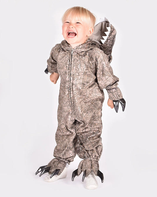 Spinosaur dinosaur jumpsuit barn 4–5 år (110) – grå | Halloween