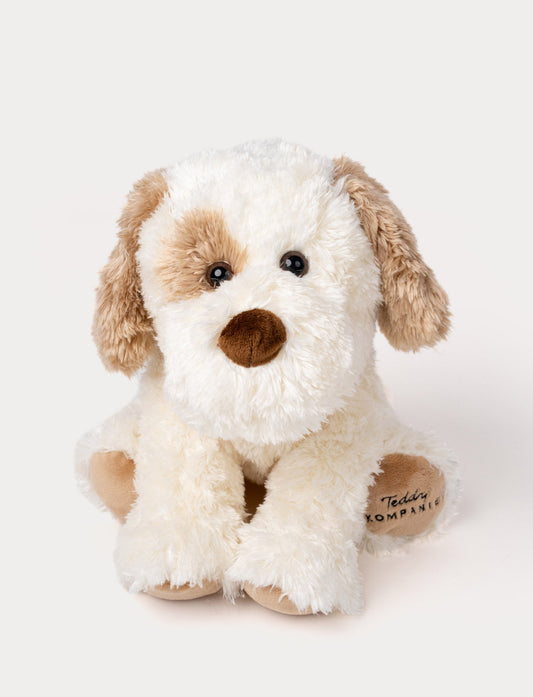 Selma hundebamse krem 35 cm fra Teddykompaniet – myk kremfarget hund