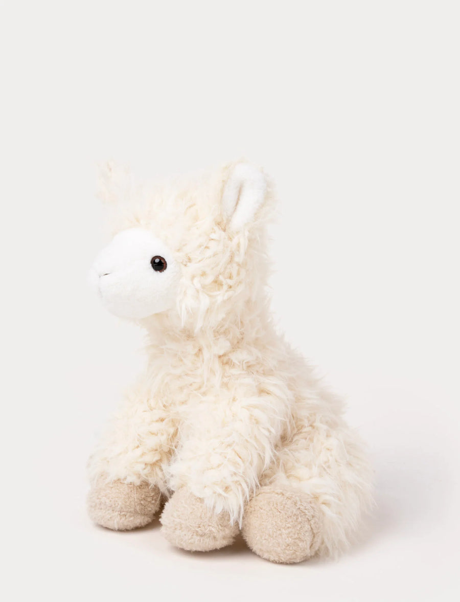 Teddykompaniet Liam Lama Kosedyr – sidevisning med lang hals og tykk fluffy pels