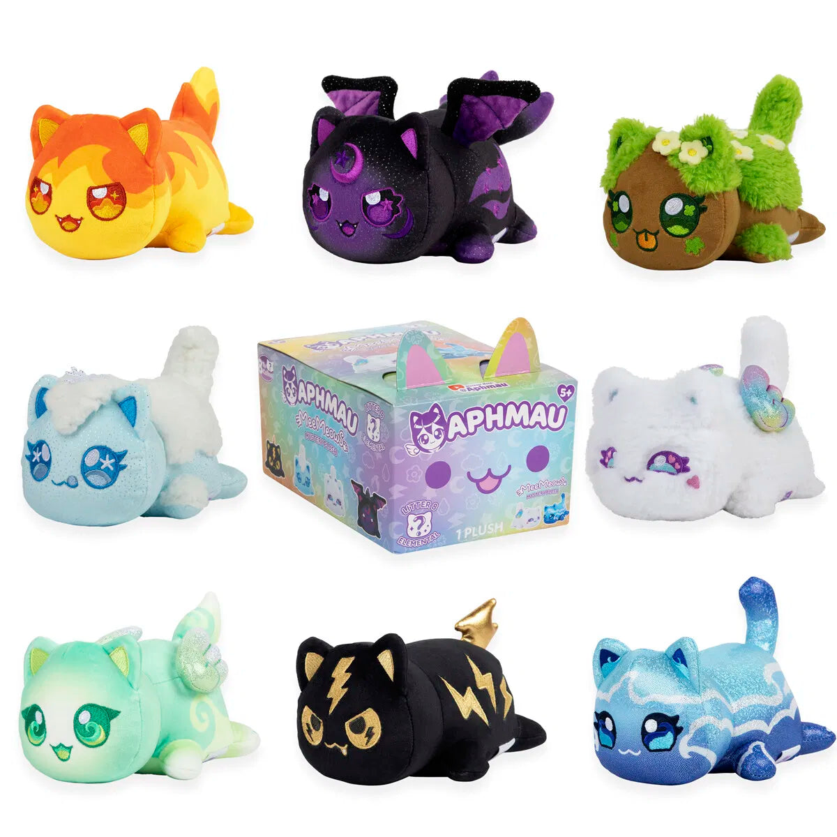 Aphmau Mystery Meemeow Elemental Plush 15 cm – overraskelses-katt