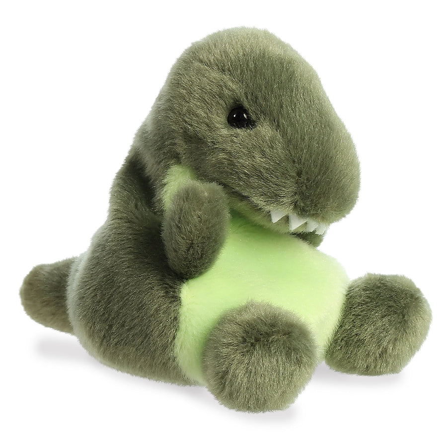Palm Pals Tyranno grønn dinosaurbamse fra Aurora, 13 cm