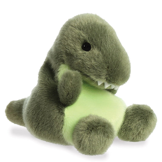 Palm Pals Tyranno grønn dinosaurbamse fra Aurora, 13 cm