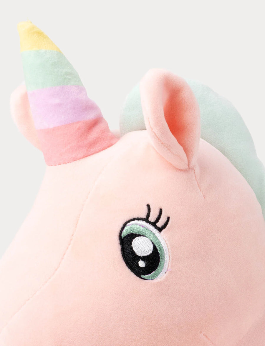 Enhjørning Bamse Liggende 52 cm Rosa | Teddykompaniet