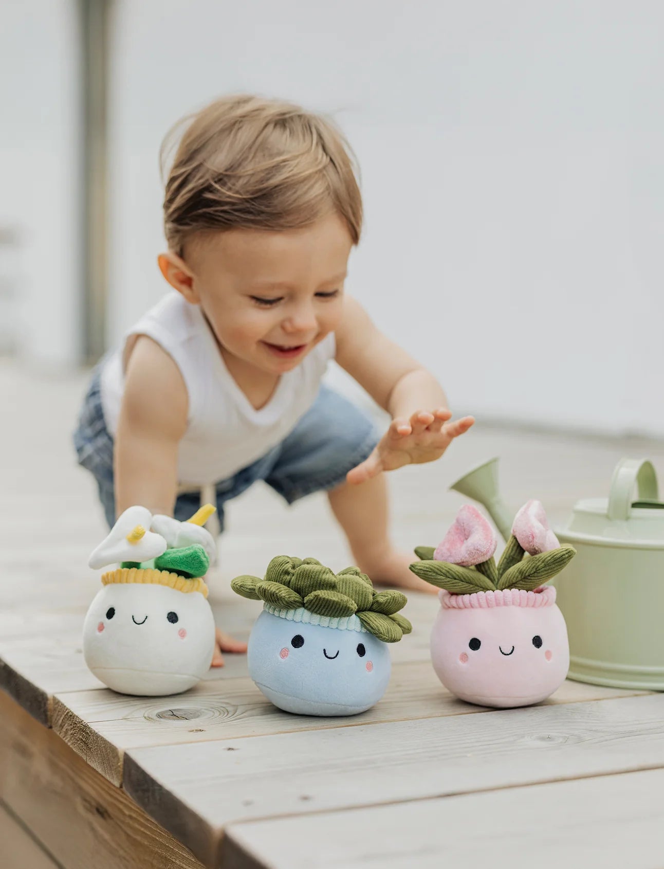 Teddy Flowers 15 cm – plysjblomster i potte (3 varianter)