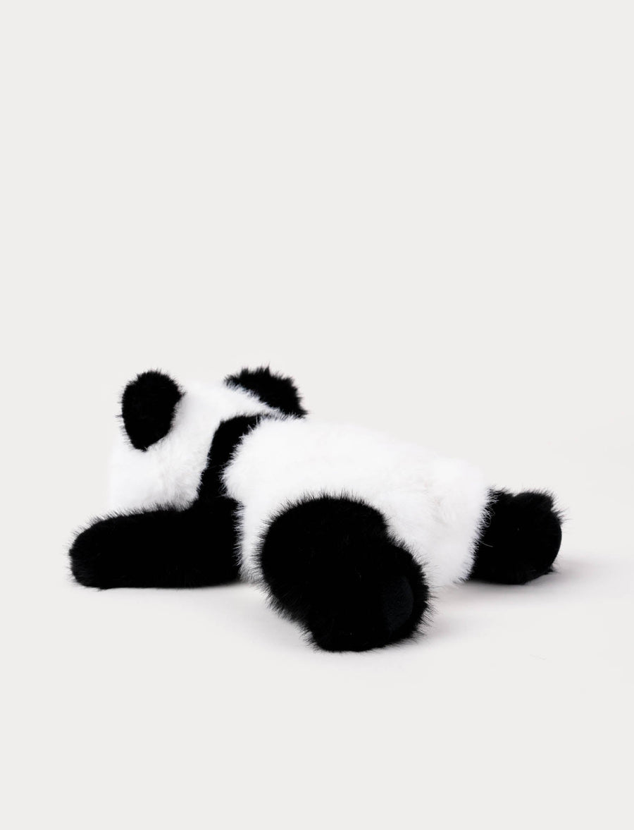 Pandabamse liggende svart hvit